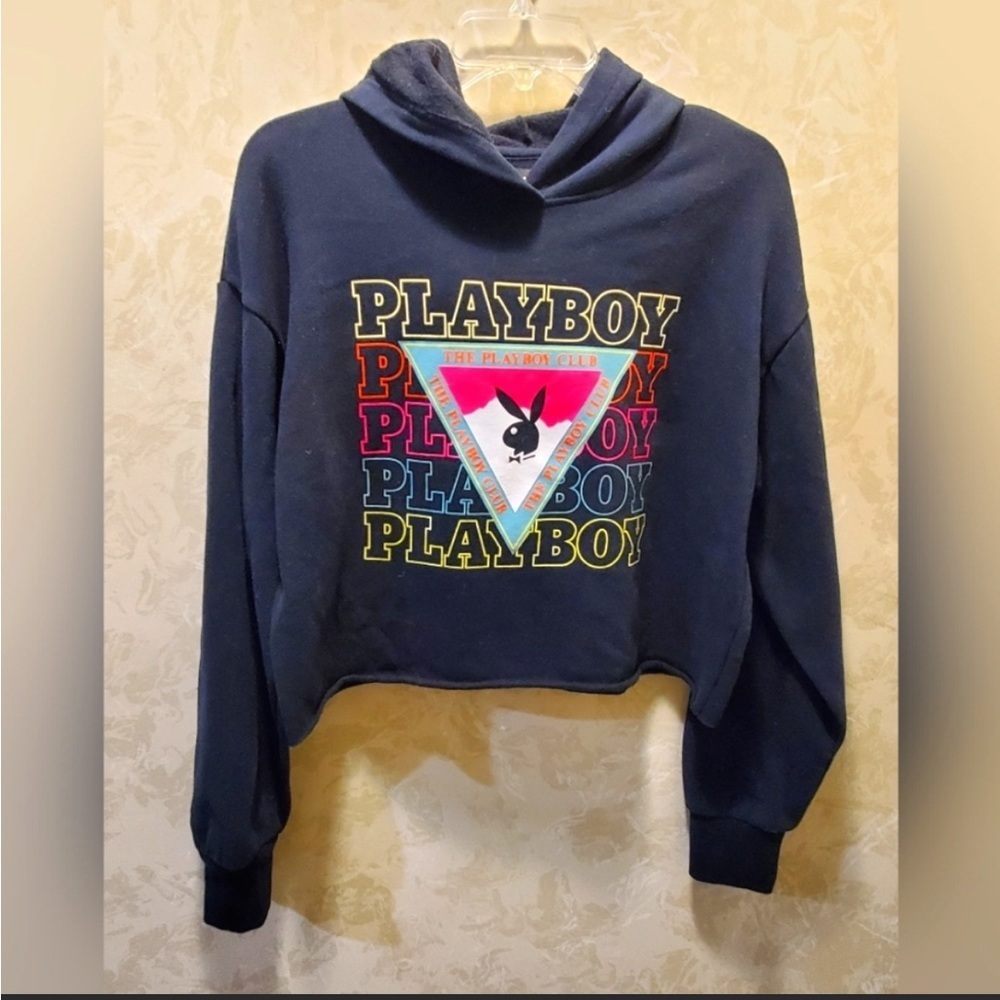 Playboy by PacSun black cropped hoodie